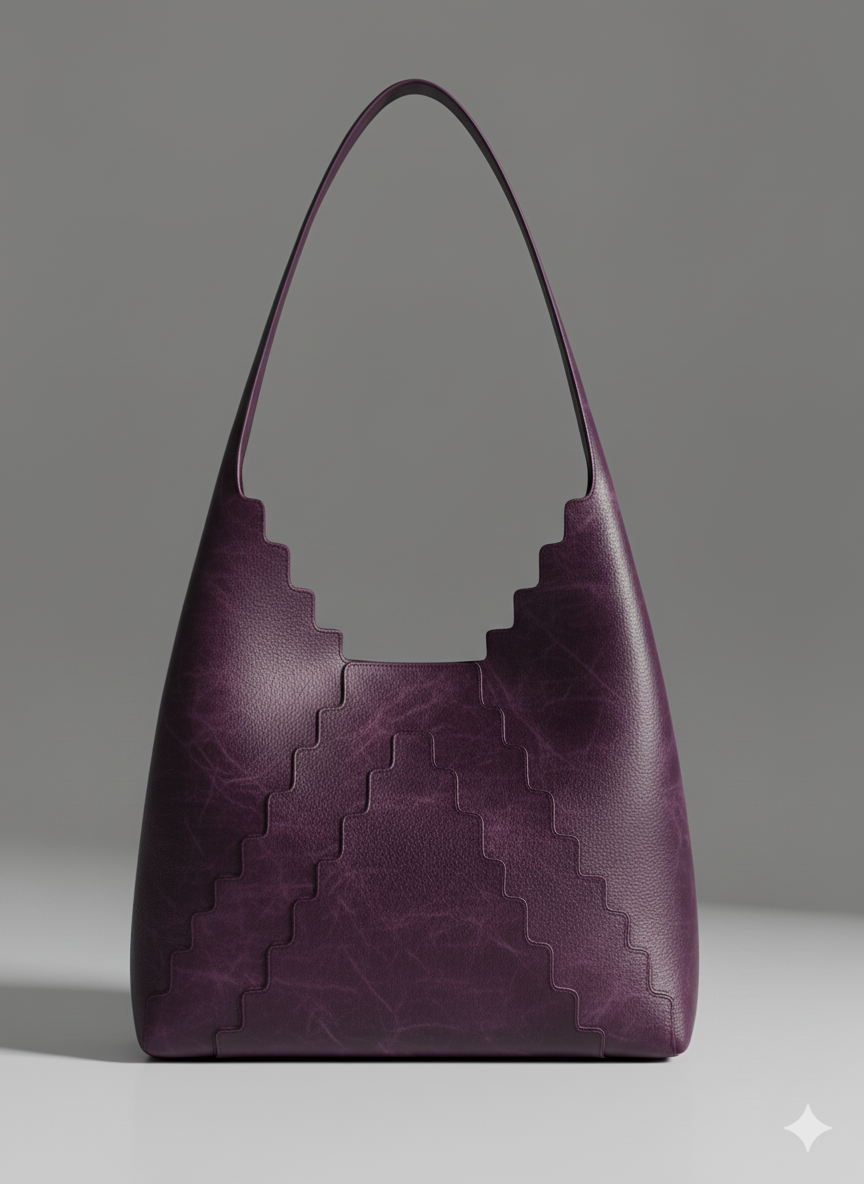 The Saqqara Tote Bag In Dark Eggplant